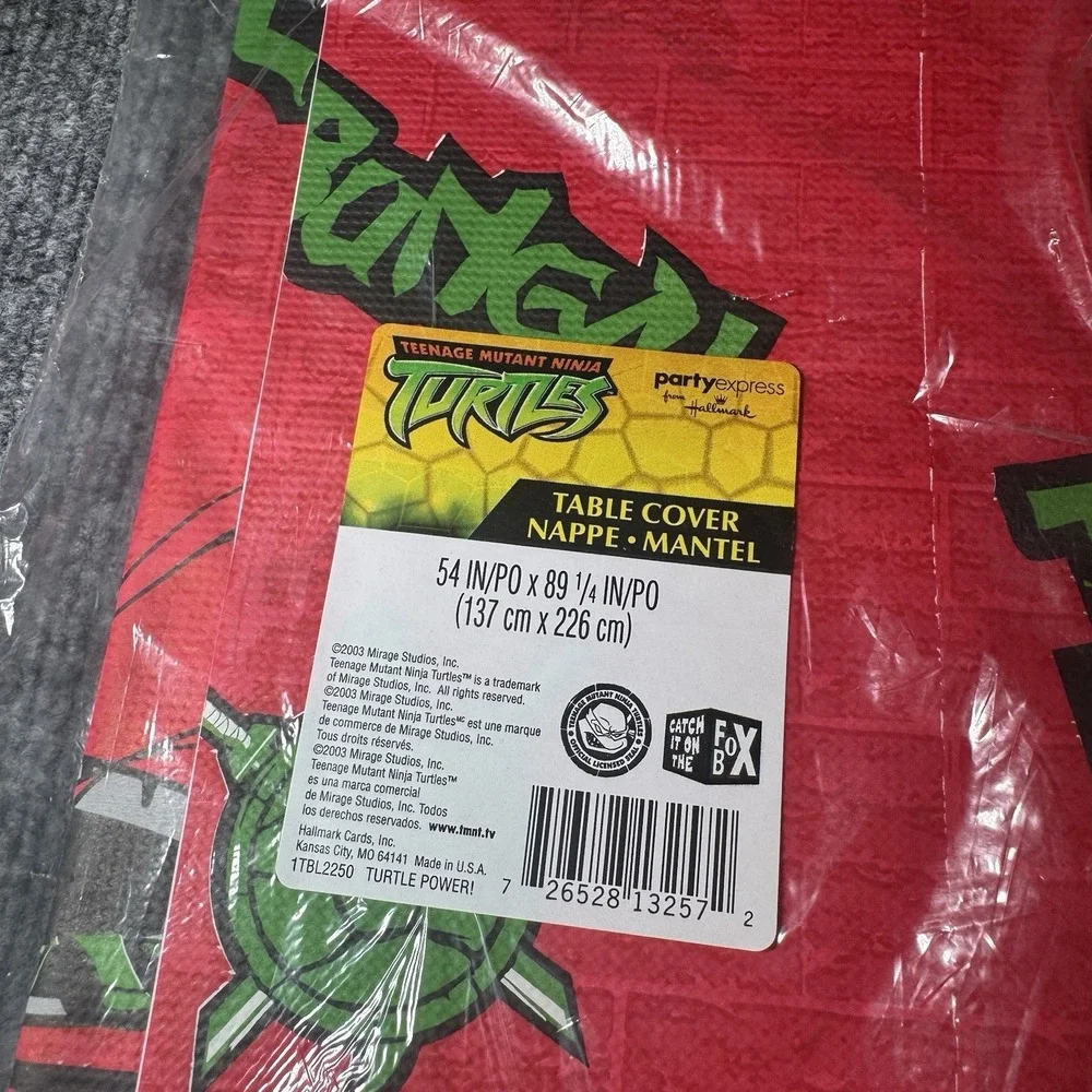 Vintage Teenage Mutant Ninja Turtles‎ Unused Paper Table Cover Set 54